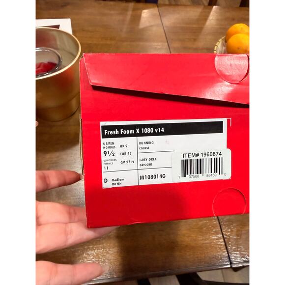 New Balance Fresh Foam X 1080v14 Grey Matter Slate Grey size 9.5 - Picture 4 of 4